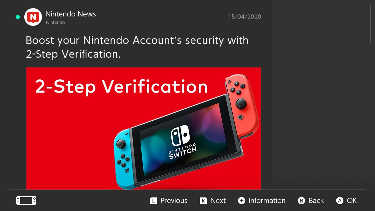 Nintendo 2-Step Verification