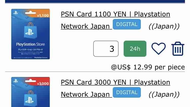 Psn yen store