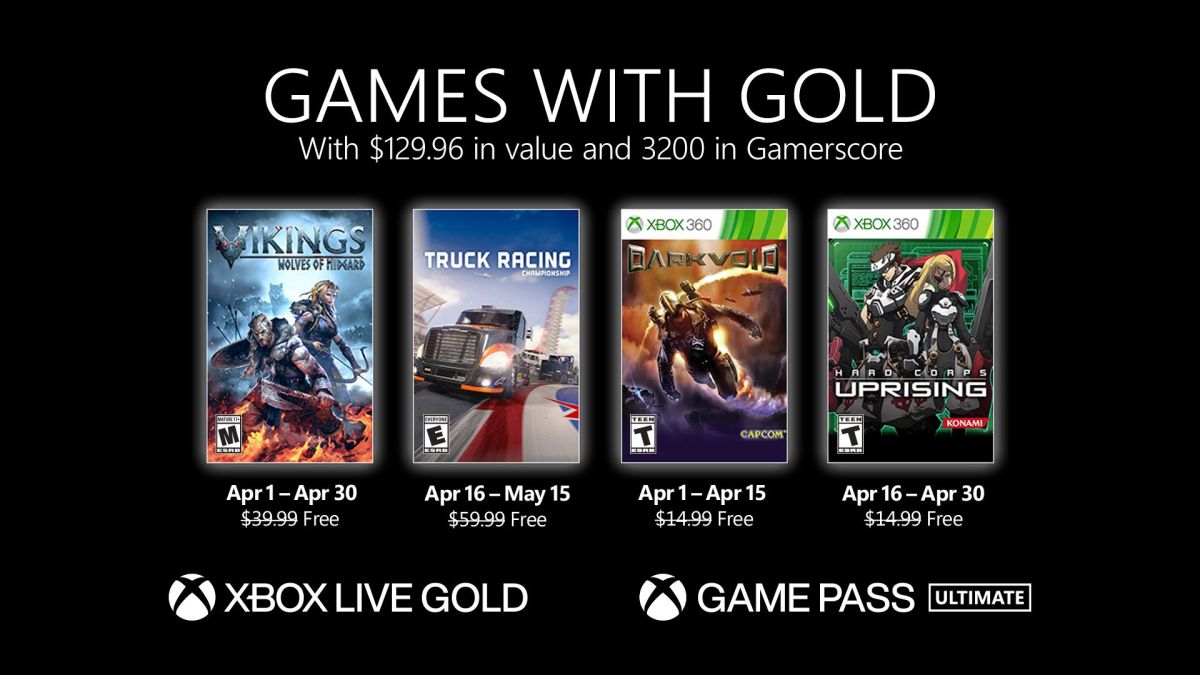 Games With Gold for April 2021 Announced