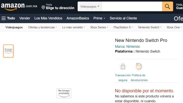 Nintendo Switch Pro Amazon Mexico
