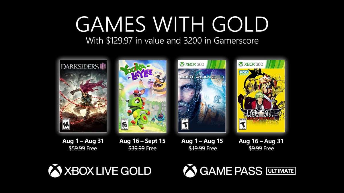 Games With Gold for August 2021 Lineup