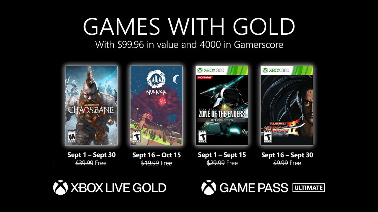Games With Gold for September 2021