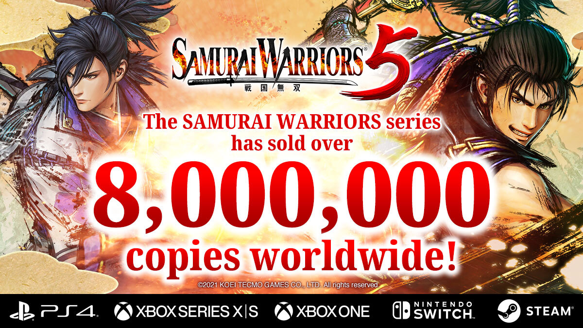 Samurai Warriors Series Has Sold Over Eight Million Copies