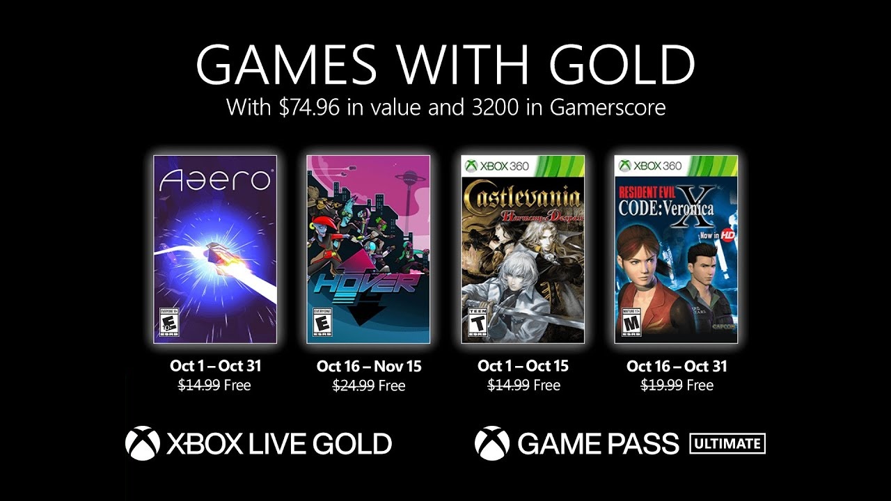 Games With Gold October 2021 Lineup