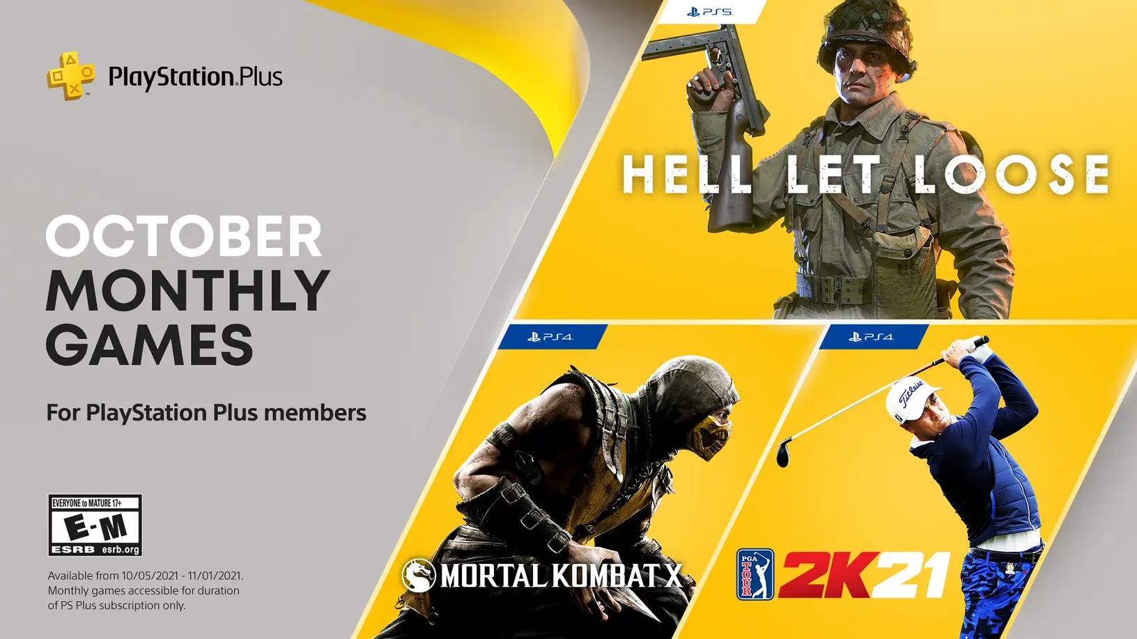 PlayStation Plus October 2021 Lineup