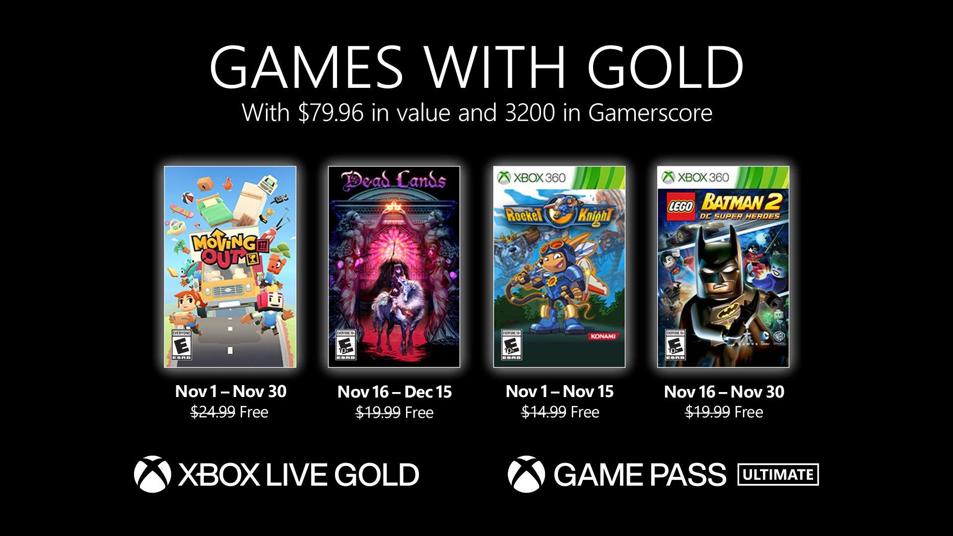 Games With Gold for November 2021