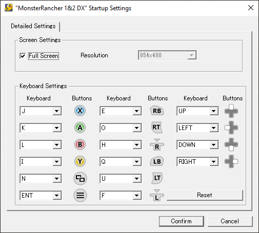 Monster Rancher 1 & 2 DX PC Settings