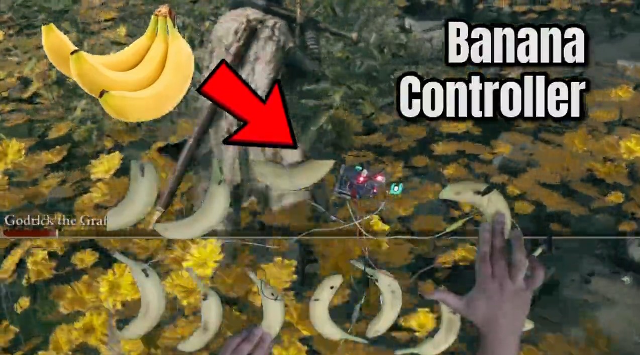 Player beat an Elden Ring boss with a banana controller