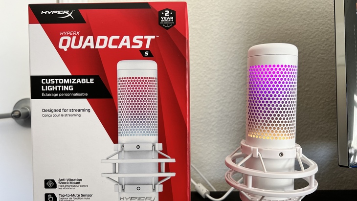 HyperX QuadCast S White RGB USB Condenser Microphone